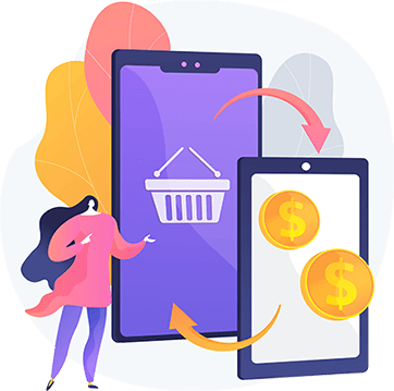 Shopper completing a secure mobile payment