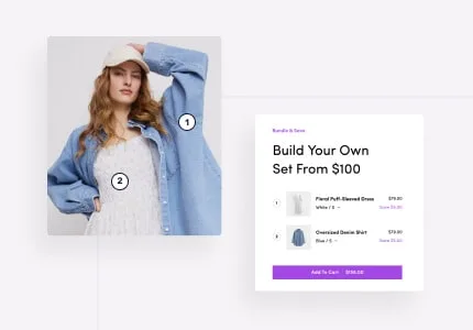 Product bundle builder on a WooCommerce product page