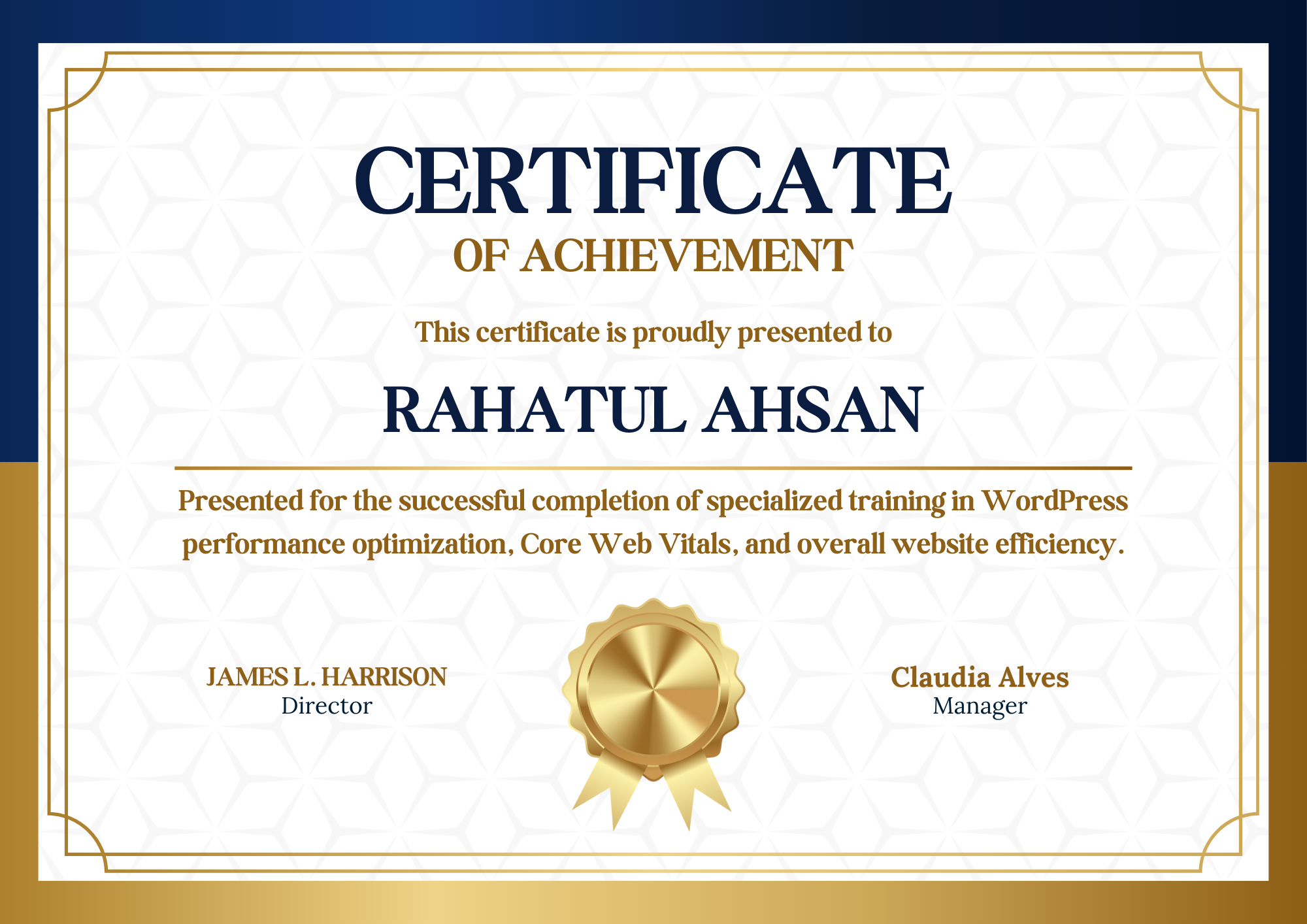WordPress Performance Certificate