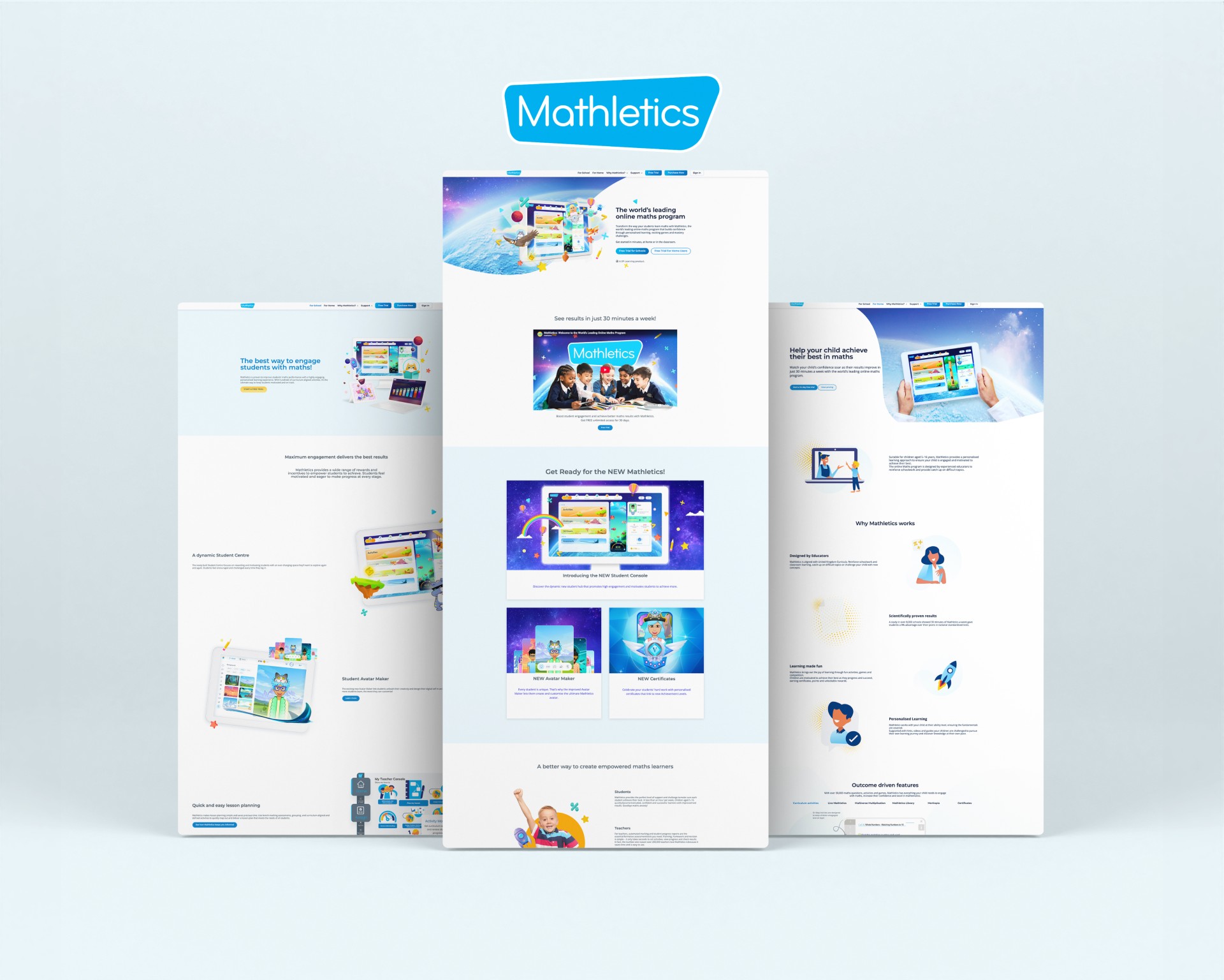 Homepage of the Mathletics WordPress website