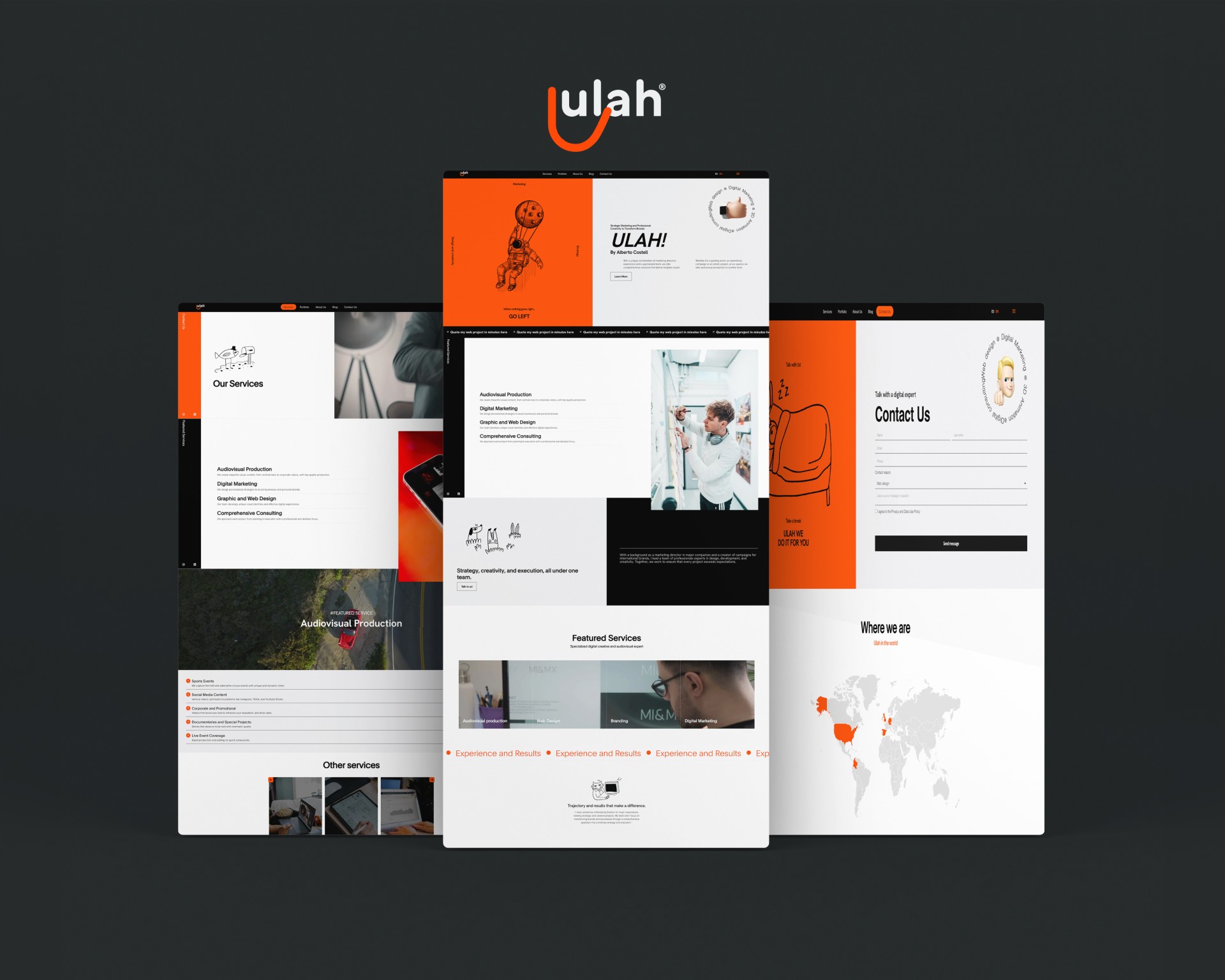 Homepage of the Ulah WordPress website