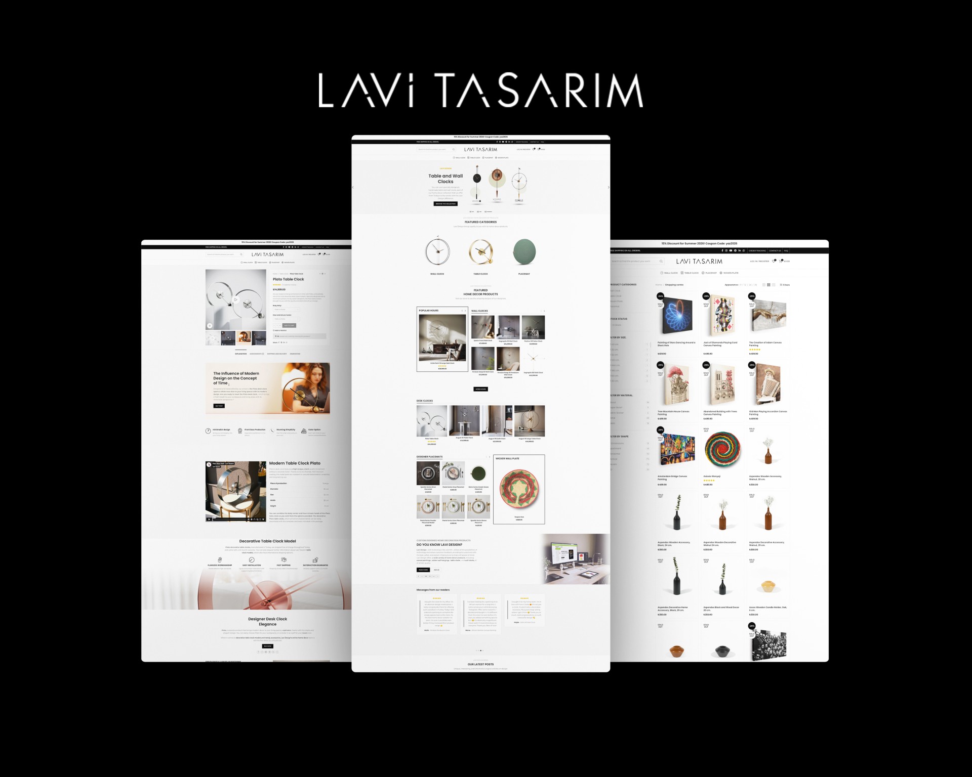 Homepage of the Lavi Tasarim WordPress website